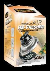 AIR RE-FRESHER, NEW CAR SCENT Permanent Odor-Eliminating Technology finds odors