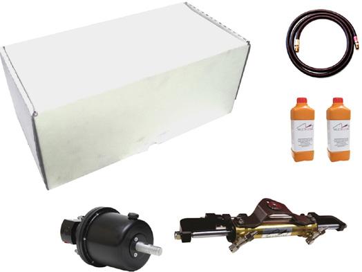 90 HP Standard Duty kit - luminium Cylinder Includes helm pump, front mount outboard cylinder, RWB7902 Configurations of some kits may vary due to manufacturer