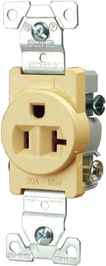 jumper in grounded metal enclosure, provides redundant measure of ground continuity where jumper used Screw-Catch feature on duplex s speeds mounting of wallplates Tamper Resistant receptacles