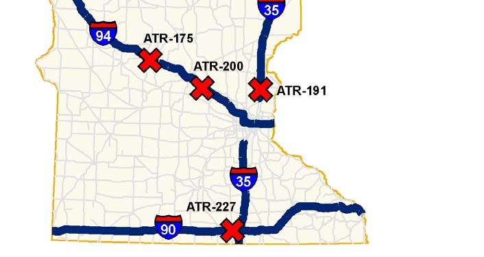 Table 2.12: Details of the ATRs on Rural Freeways Within/ Outside Enforcement Zone ATR Location Speed Limit Within 175 I-94, 0.5 miles South East of Unchanged at 70 mph Saulk Centre, Stearns Co.