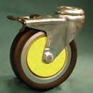 standard duty castors Round top plate swivel and swivel with trailing brake Zinc plated pressed steel