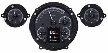 Available in either a black or silver alloy gauge-face, each HDX system allows the user to select independent illumination colors for the gauge readings and needles, as well as the message centers.