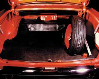 TRUNK MATS CARPETED TRUNK MATS Moulded carpeted trunk mats are available with or without the spare tire cutout. Add a custom touch of class with a moulded carpeted trunk mat for your classic.