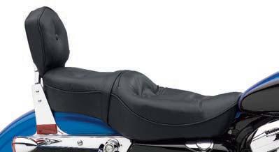 64 Sportster Seats and Backrests A. SEAT WITH ADJUSTABLE RIDER BACKREST FOR SPORTSTER MODELS* This rider backrest is the most adjustable on the market.