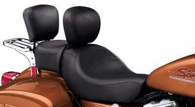 5" height adjustment. The rider backrest folds down to allow easier passenger mounting. Seat width 4.5"; passenger pillion width.5". 53039-0A Fits 94-03 XL models. $509.