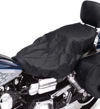 SOLO RAIN SEAT COVER* Featuring a handy storage sack, this black nylon, waterresistant, cordura cover packs easily and shelters your seat from the storm.