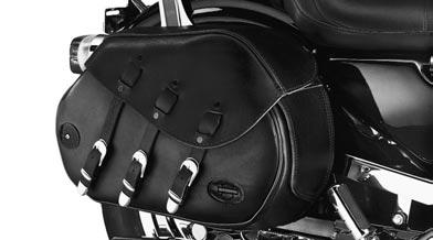 80 Sportster Leather Saddlebag Kits A. SYNTHETIC LEATHER SADDLEBAGS FOR SPORTSTER MODELS Bigger is better with these oversized Synthetic Leather Sportster bags.