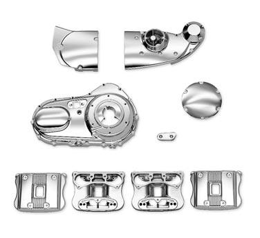 86 Sportster Chrome Engine Components A. CHROME ENGINE KIT FOR SPORTSTER MODELS Upgrade your motor with brilliant chrome components.