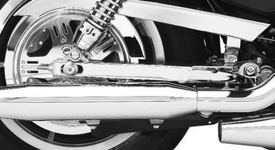CHROME UPPER BELT GUARD Attract attention to your belt-drive Sportster by replacing the black Original Equipment component, providing exceptional, chrome-plated detail to the rear drive