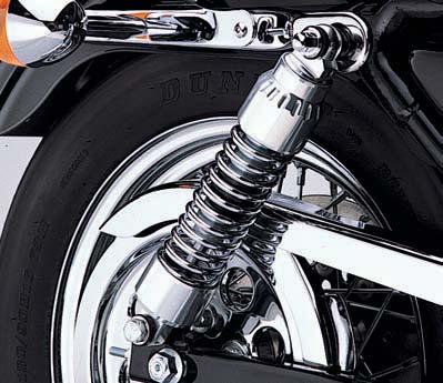 SHOCK TOWER COVER KITS Fits 90-03 Sportster models (except XL200 Sport). (Does not fit Profile Shocks P/Ns 5457-94A and 54728-0.) Sold in pairs. 5468-96 Sportster Lower. Chrome.
