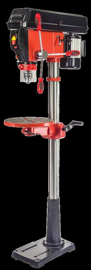 15 inch Floor Mount Drill Press Model No. DP2006 Patented cross-pattern precision laser alignment and centering guide Unique built-in LED work light illuminates the work table 5/8 in.