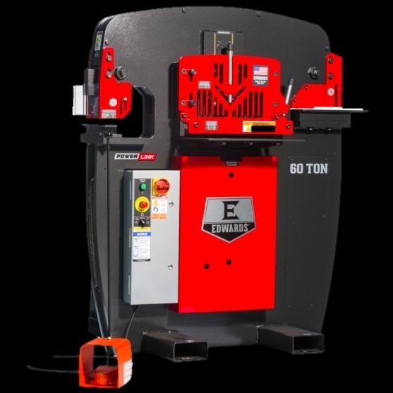 60 TON Four workstation STANDARD (4) Punch, Flat Bar Shear, Angle Shear & Coper Notcher 9 additional Attachments available to tailor the ironworker to your needs 17 optional Accessories available to