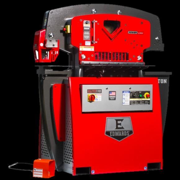 ELITE 110 Four workstation STANDARD (3) Punch, Flat Bar Shear, & Angle Shear OPEN (1) Customize your Ironworker with optional Attachments 13 additional Attachments available to tailor the ironworker
