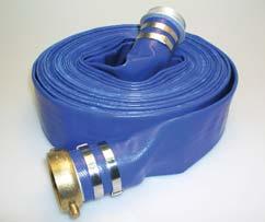 PVC WATER DISCHARGE HOSE PIN LUG COUPLED CAM & GROOVE COUPLED TUBE/COLOR: Plasticized PVC, smooth, blue REINFORCEMENT: Synthetic fabric COVER: Plasticized PVC, smooth, weather, ozone, UV resistant