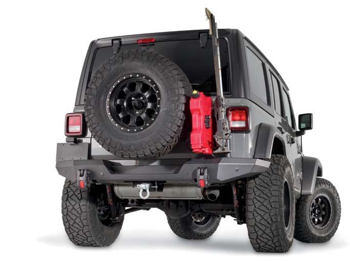 durable, high-tech powdercoated finish to protect against corrosion and look great. Plus, we have accessories allowing you to carry Rotopax and a Hi-Lift jack on the tire carrier.