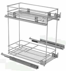 003.003 450 414 470 520 1 Two side mounted pull out unit with single  DRAWER BASKET WITH CONCEALED DAMPENED SLIDES Code