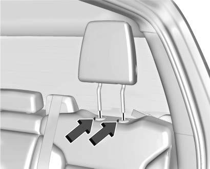 116 Seats and Restraints Head Restraint or Headrest Removal and Reinstallation The second row outboard head restraints or center headrest can be removed if they interfere with the proper installation