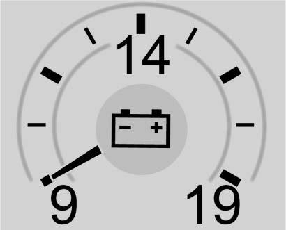 146 Instruments and Controls Voltmeter Gauge Uplevel Shown, Base Level and Midlevel Similar When the ignition is on, this gauge indicates the battery voltage.