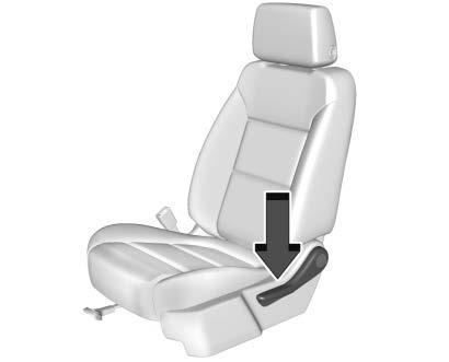 72 Seats and Restraints Manual Reclining Seatbacks { Warning If either seatback is not locked, it could move forward in a sudden stop or crash. That could cause injury to the person sitting there.