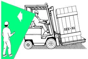 To lift a load safely, insert the forks all the way under the load and then lift it up gently and immediately tilt the load backwards. 4.