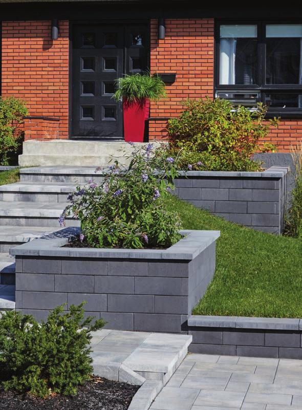 - 82-2018 LANDSCAPE PRODUCTS / WALLS - 83 - NEW MELVILLE TANDEM WALL, Range Scandina Grey / MELVILLE TANDEM CAPPING MODULES, / MEGA-MELVILLE SLABS, Range Scandina Grey MELVILLE COLLECTION