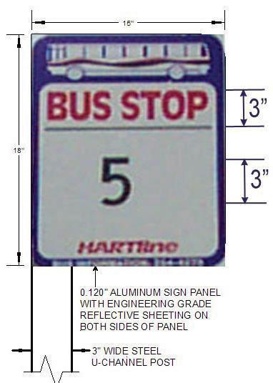 3A - BUS STOP SIGN 3B - BUS STOP