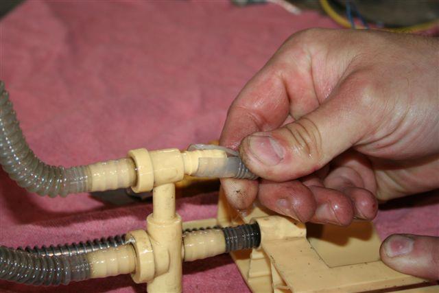 release the outer tube and expose the 3/8 barb.