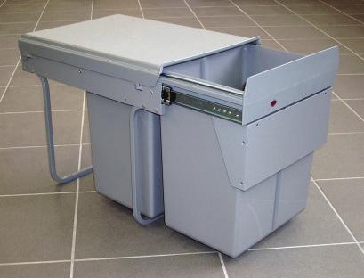 WBDP4000 The rubbish bins pull out on full extension ball bearing runners For cabinets without hinged doors (Mounted directly