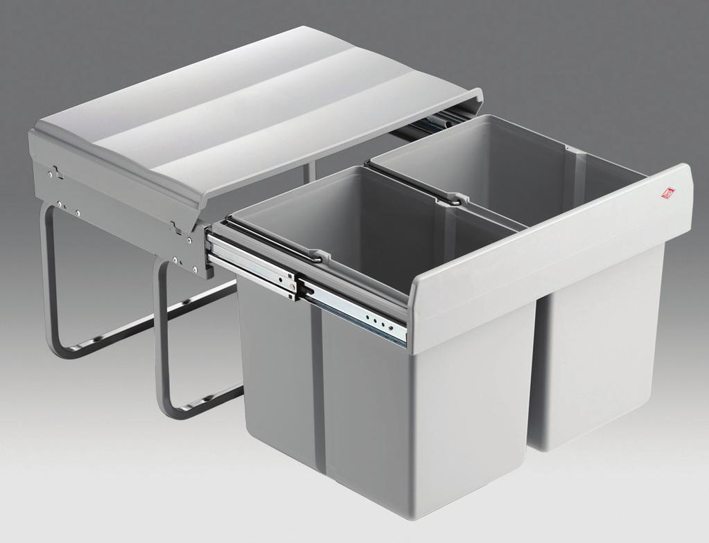 WBHPS3000 SHORTY WASTE BINS Features: Two-way side by side waste separation Fast and simple to install Provides easy access for loading and emptying