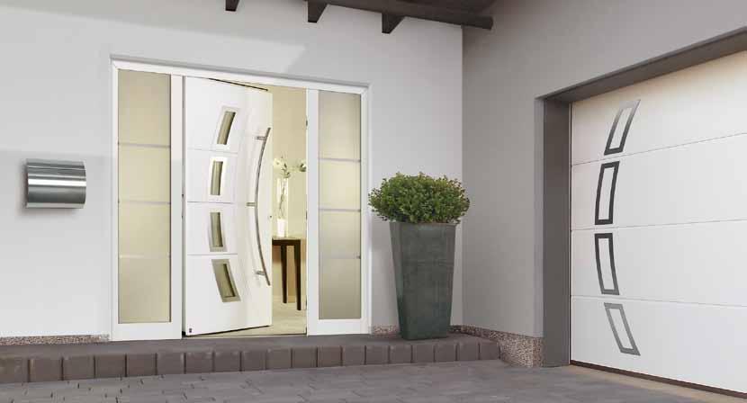 Entrance door and garage door in harmony Perfectly matched design