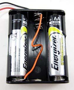 18 of 19 9/10/2018, 11:03 AM Figure 13. To reduce the battery voltage to 3 V, you need to remove one battery from the 3xAA battery holder and insert a jumper wire in its place. 5.