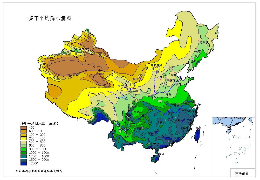 Location: 40 degrees north latitude Low precipitation: below average 450mm for recently a decade 900 800 700 降水量 ( 毫米 )