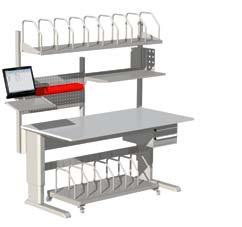 Packing bench Order No C10041110 Concept packaging workstation 1500 x 900 mm equipped with roll storage, triple layer cutting unit, perforated tool