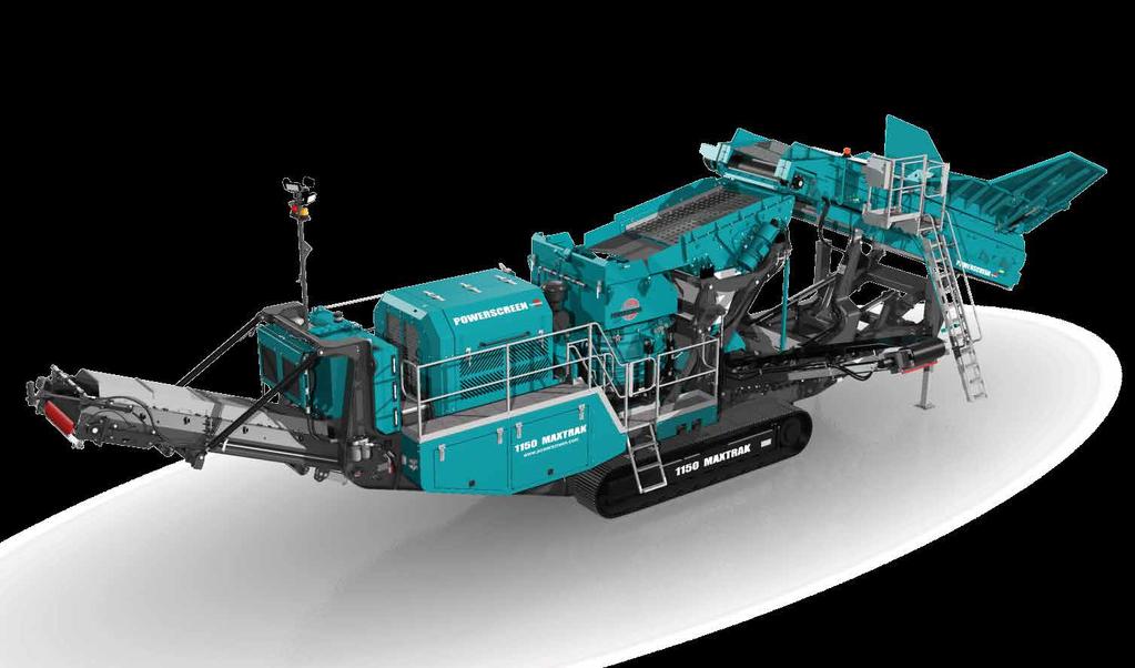 CONE 18 19 1150 MAXTRAK PRE-SCREEN The Powerscreen 1150 Maxtrak Pre-Screen is a high performance, medium sized track mobile cone crusher with an independent pre-screening system.