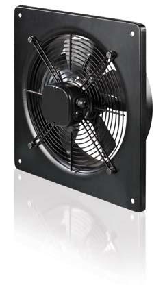 Low pressure axial fans in the steel casing with the air capacity up to 11900 m 3 /h for vent duct mounting.