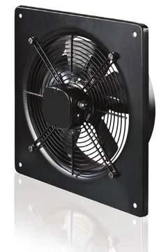 Low pressure axial fans in the steel casing with the air capacity up to 11900 m 3 /h for vent duct mounting.