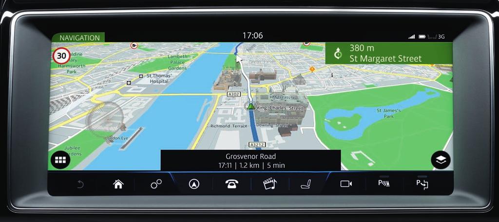 10.2 INCH TOUCH-SCREEN SHOWN AT ACTUAL SIZE Audio Navigation Guidance Display Multimedia InControl Touch Pro Package Meridian Surround Sound System (825W) InControl Touch Pro SSD Enhanced Navigation