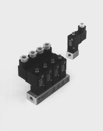 M, M1 Miniature, 22 mm normally closed and normally open models Sub-base mounted and manifold mounted 32 Poppet Valves Electrically Actuated Manual override as standard Encapsulated coils with very