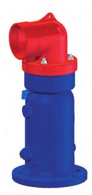 Air Valves D-46 NS DN 50 up to 100 PN 16 (operating pressure 0,2 16 bar) Enamel finish Three-way aeration and air release valve with integrated adjustable non-slam throttle disc as an active pressure
