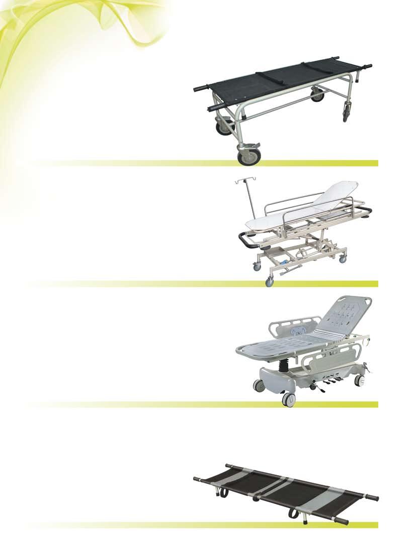 Stretchers / Patient Trolleys MF3704 Patient Stretcher Trolley Overall Size : 213L x 56W x 81H cms Frame work of Mild Steel mounted on 15 cms castors emovable canvas stretcher top Pre treated and