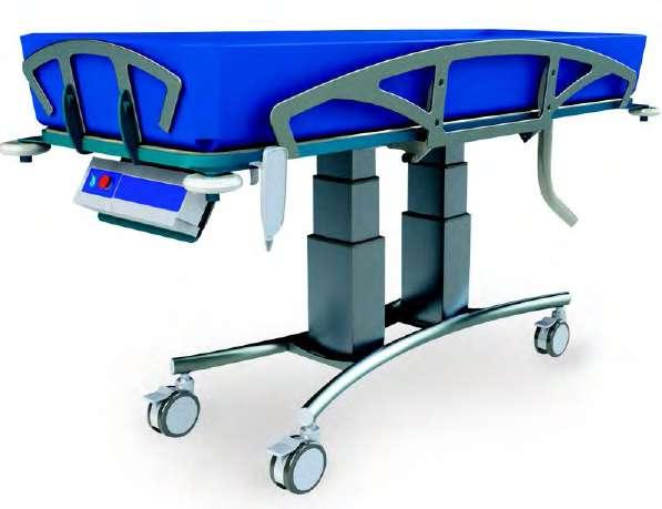 PATIENT HYGIENE Hydraulic Shower Trolley Comfortable, padded and waterproof patient surface with welded seams for infection control Internal patient surface