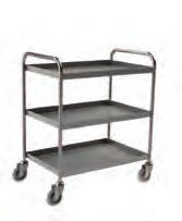 TROLLEYS & CARTS Food Tray Clearing Trolley Lightweight stainless steel, fully