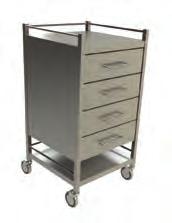 drawers Instrument Trolley - Square Frame + 2 Drawers - WAT900820 Instrument Trolley -