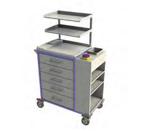 TROLLEYS & CARTS Anaesthetic Cart - 5 Drawers
