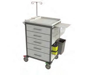 Cart - 5 Drawers Stainless Steel Top, Tilt