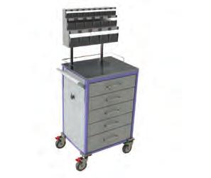 Theatre Equip Cart - 5 Drawers Equip Shelves,