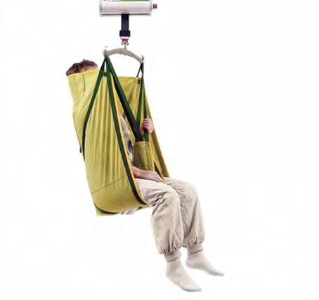 Original Highback Sling with Head Support Size This sling offers a reclined seating position for patients with poor head and trunk stability Separated leg supports ensure that the patient does not