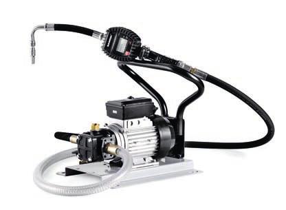 electric OIL PUMP packages 09 562 000 562 100 Portable electric oil pumps with hose end meter Electric oil pumps assembled onto a mounting plate with carrying handle and fitted with a suction hose