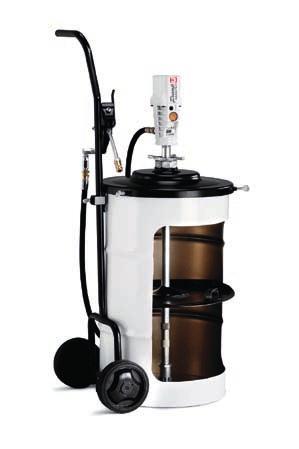 PUMPMASTER 3 PORTABLE AIR OPERATED GREASER 425 290 PM3 air operated greaser, for 50 kg drums Includes: 407 200: PumpMaster 3/55:1 pressure ratio grease pump, h = 720 mm with bung adaptor.