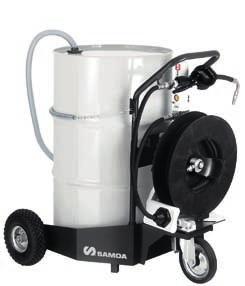 MOBILE OIL DISPENSERS FOR 205 Litre DRUMS 376 610 Mobile oil dispensers for 205 litre drums The pump mounted on the trolley makes replacing empty drums easier.